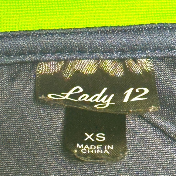 Lady 12 Seahawks Blue and Neon Green V-Neck Jersey Dress - Picture 4 of 6